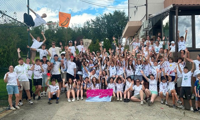 Ukrainian youth camp group