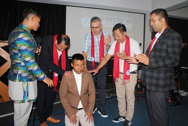 Prayer for Pastor Uddhab at his appointment